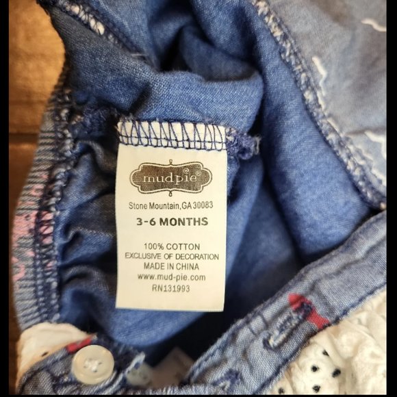 3/6 M Mudpie Blue Ruffle Ocean Sailboat Fish Bubble Romper Onesie - Picture 7 of 7